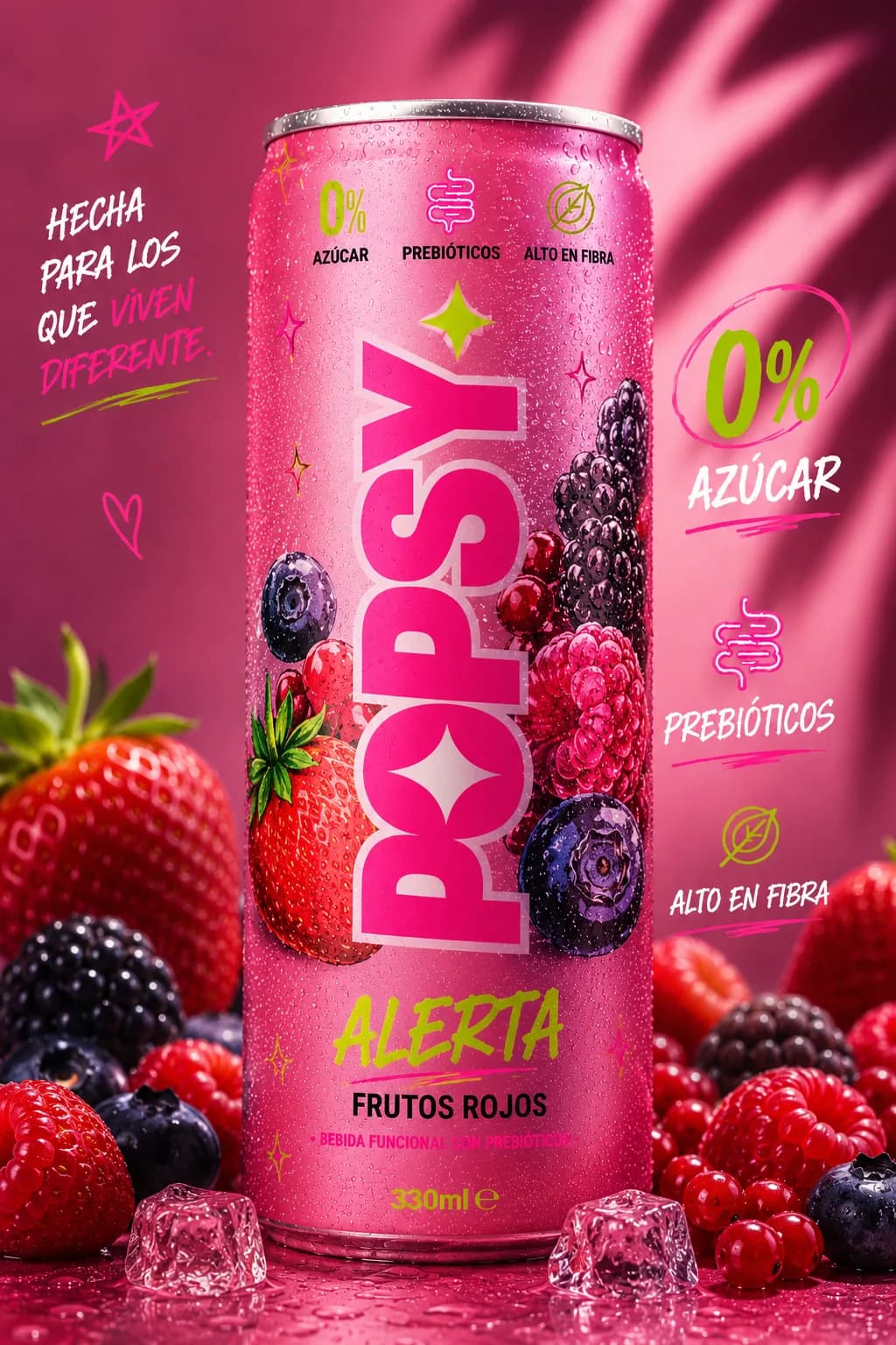 Lata POPSY ALERTA sabor Frutos Rojos
