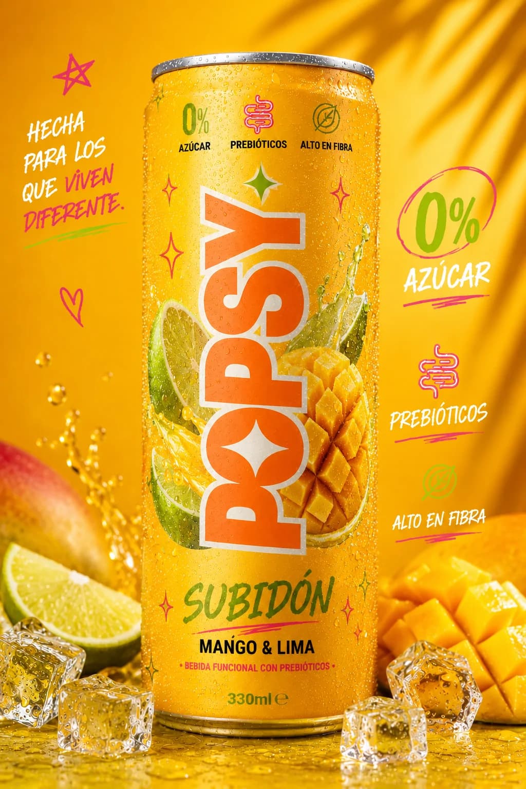 Lata POPSY SUBIDÓN sabor Mango & Lima